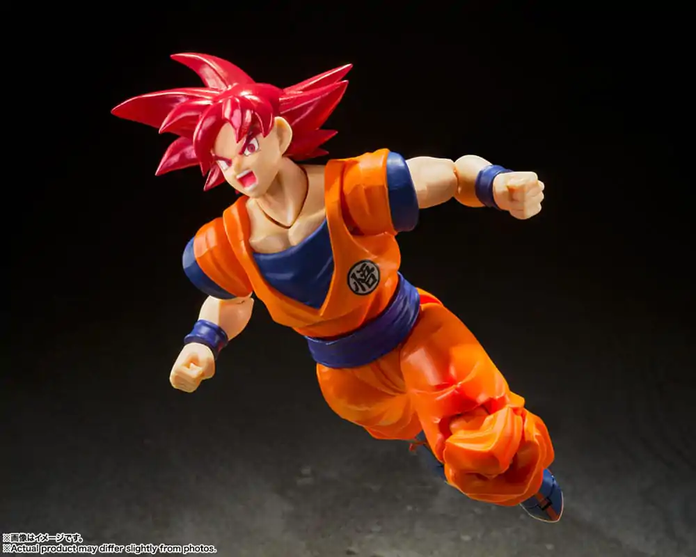 Dragon Ball Super S.H. Figuarts Akční figurka Super Saiyan God Son Goku Saiyan God naplněný světlem spravedlivých srdcí 14 cm fotografii produktu