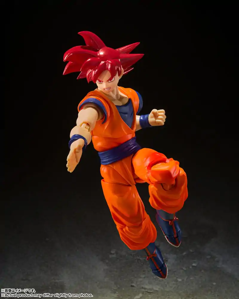 Dragon Ball Super S.H. Figuarts Akční figurka Super Saiyan God Son Goku Saiyan God naplněný světlem spravedlivých srdcí 14 cm fotografii produktu