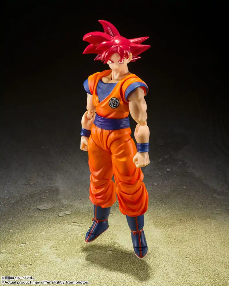 Dragon Ball Super S.H. Figuarts Akční figurka Super Saiyan God Son Goku Saiyan God naplněný světlem spravedlivých srdcí 14 cm fotografii produktu
