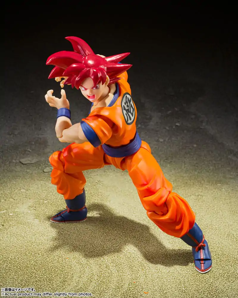 Dragon Ball Super S.H. Figuarts Akční figurka Super Saiyan God Son Goku Saiyan God naplněný světlem spravedlivých srdcí 14 cm fotografii produktu