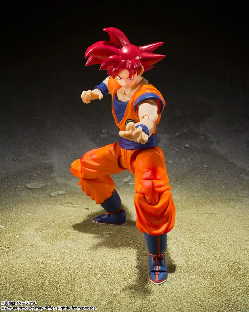 Dragon Ball Super S.H. Figuarts Akční figurka Super Saiyan God Son Goku Saiyan God naplněný světlem spravedlivých srdcí 14 cm fotografii produktu