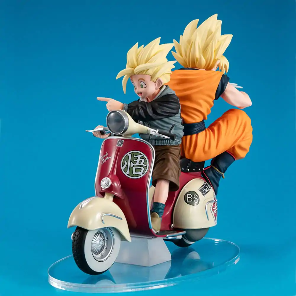 Dragonball Z 05 Desktop Real McCoy PVC Diorama Super Saiyan Son Goku & Super Saiyan Son Gohan & Motorka 16 cm fotografii produktu