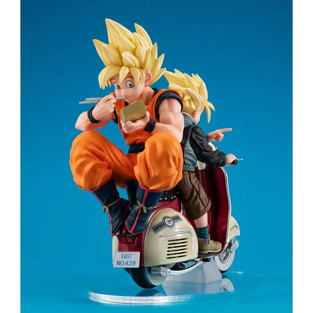 Dragonball Z 05 Desktop Real McCoy PVC Diorama Super Saiyan Son Goku & Super Saiyan Son Gohan & Motorka 16 cm fotografii produktu