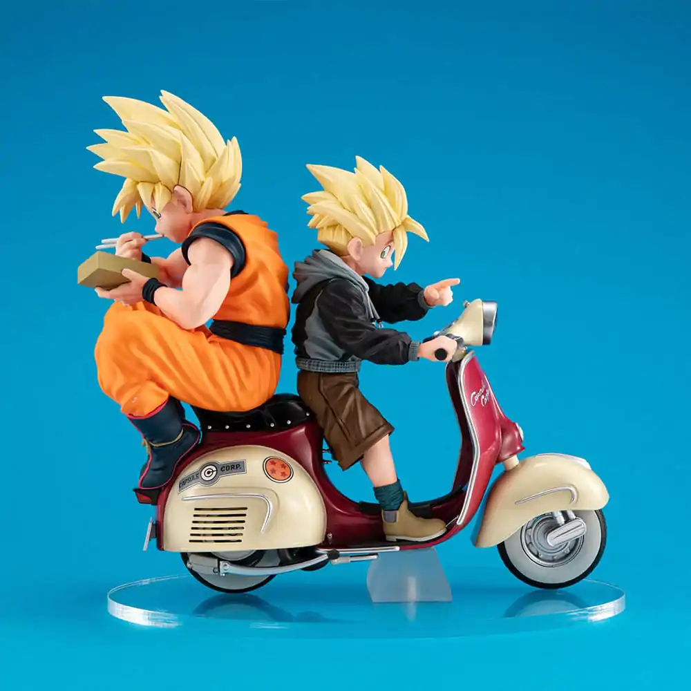 Dragonball Z 05 Desktop Real McCoy PVC Diorama Super Saiyan Son Goku & Super Saiyan Son Gohan & Motorka 16 cm fotografii produktu