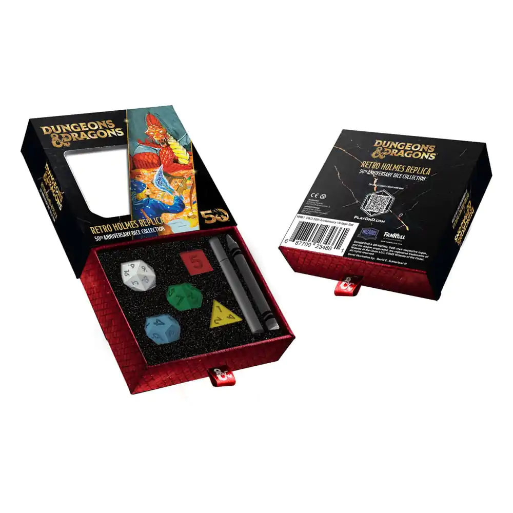 Dungeons & Dragons Dice Set 50th Anniversary: Retro Holmes ReplicaDungeons & Dragons Sada kostek 50. výročí: Retro Holmes Replica fotografii produktu