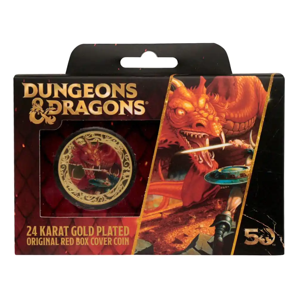 Dungeons & Dragons Sběratelská mince 50. výročí s barevným potiskem 24karátová pozlacená edice 4 cm fotografii produktu