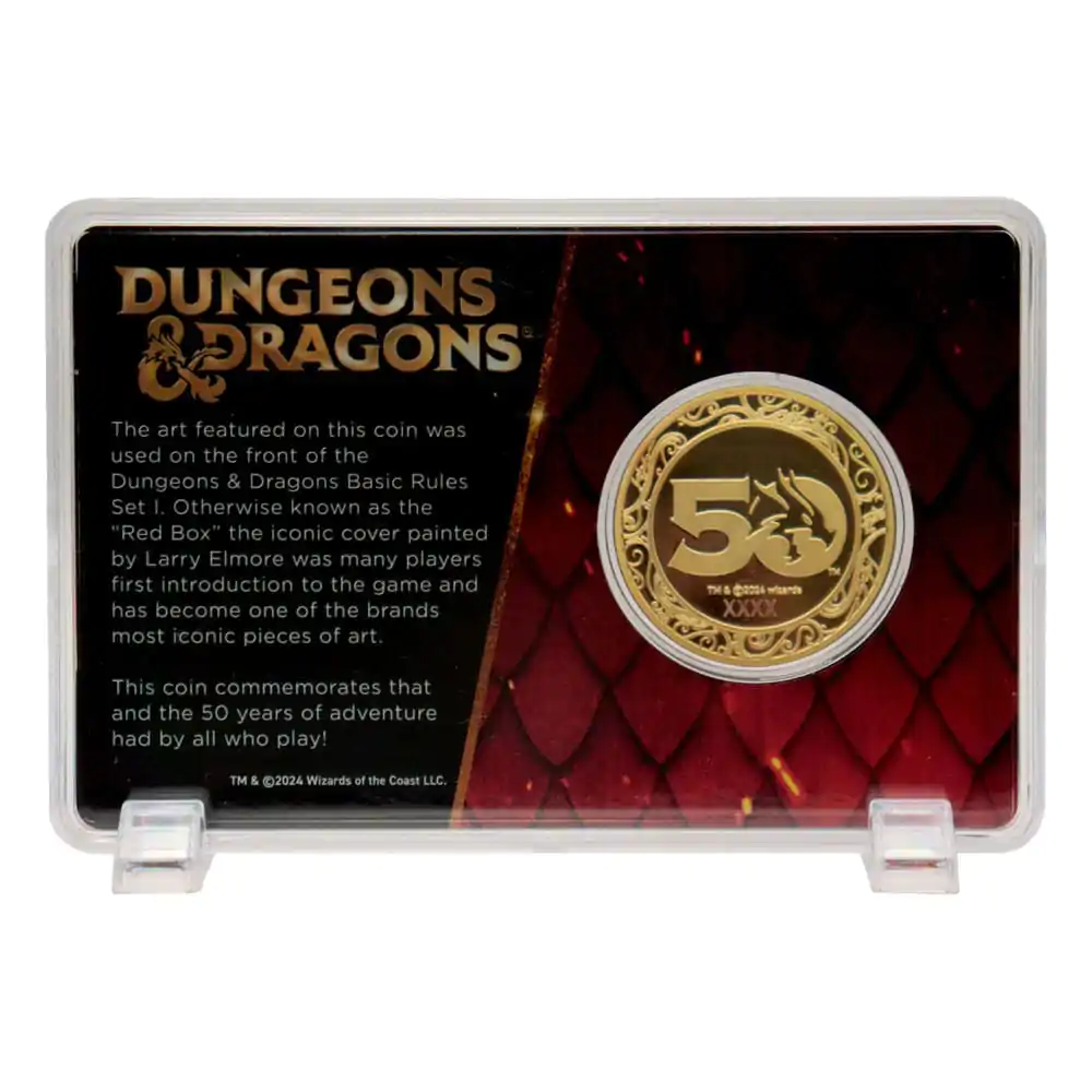 Dungeons & Dragons Sběratelská mince 50. výročí s barevným potiskem 24karátová pozlacená edice 4 cm fotografii produktu