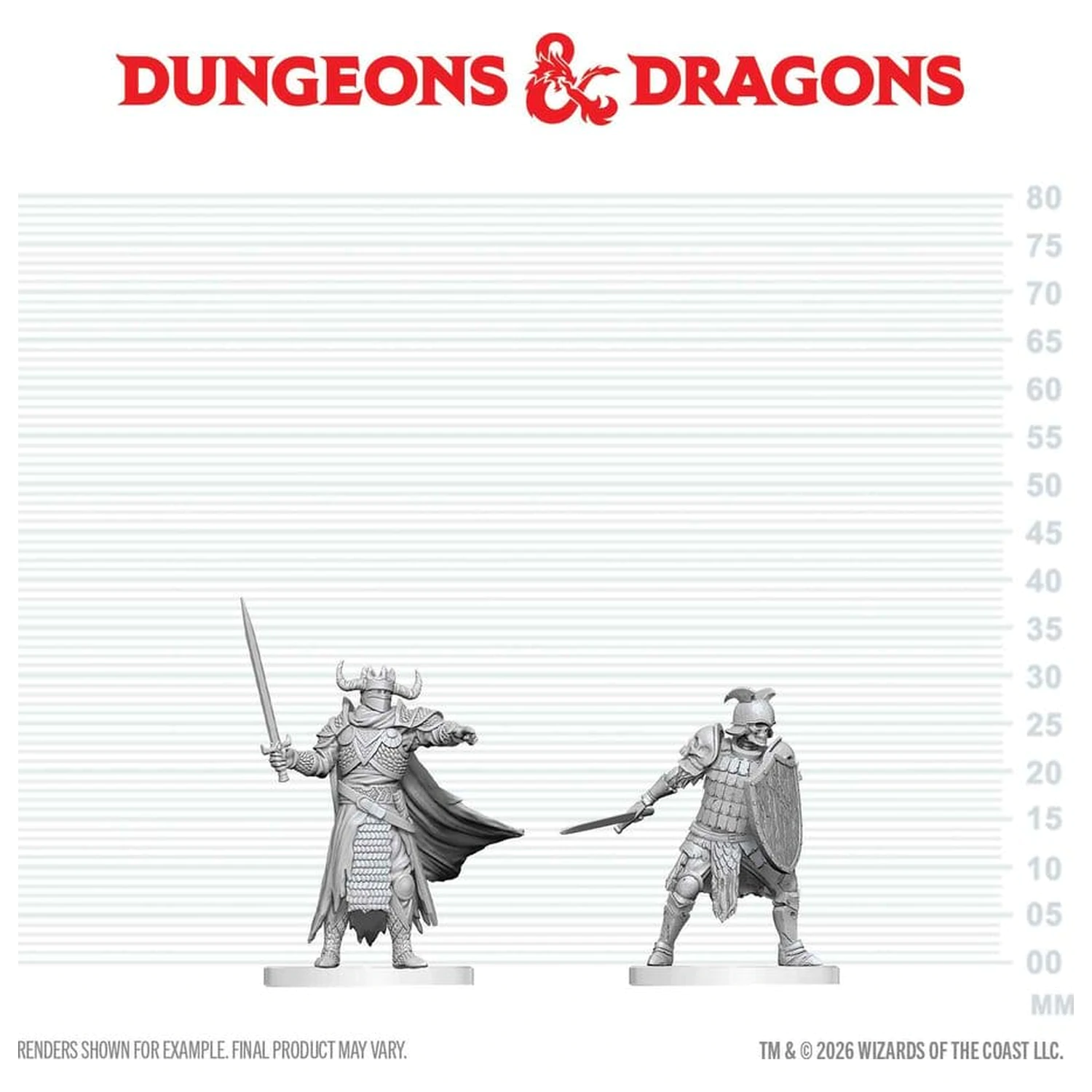 Dungeons & Dragons Nolzur's Marvelous Miniatures Nenabarvená Miniatura Death Knight & Death Knight Aspirant 14 cm fotografii produktu