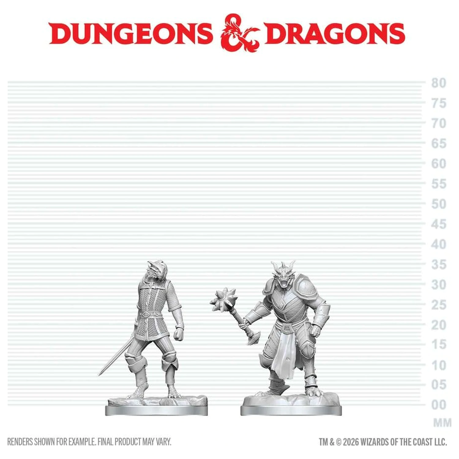 Dungeons & Dragons Nolzur's Marvelous Miniatures Nenabarvená miniatura Dragonborn Paladin & Dragonborn Squire 14 cm fotografii produktu