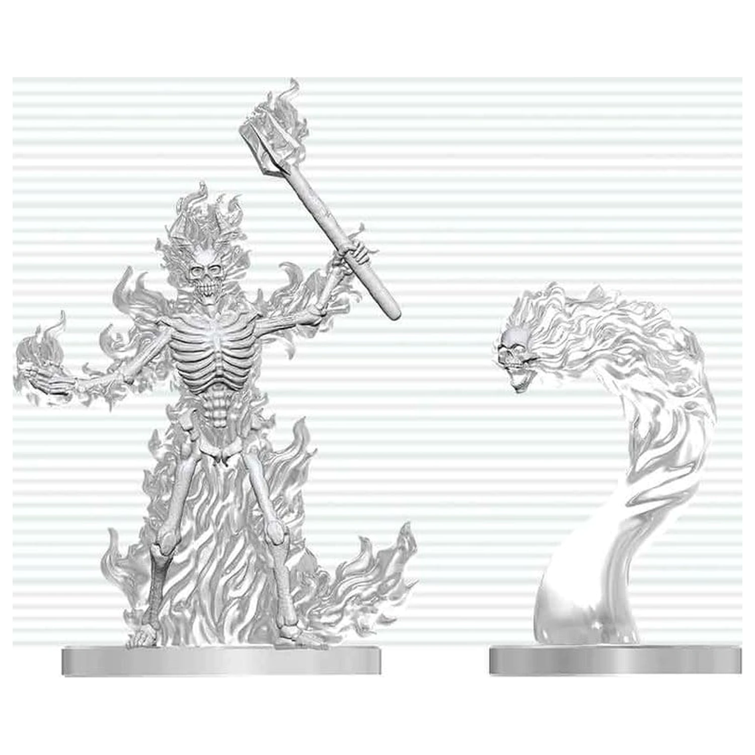Dungeons & Dragons Nolzur's Marvelous Miniatures Nenabarvená miniatura Ohnivá kostra & Flameskull 14 cm fotografii produktu