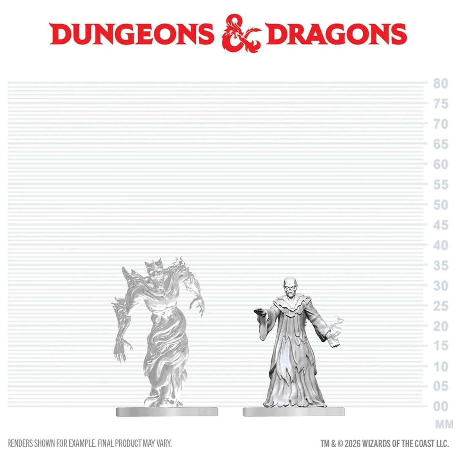 Dungeons & Dragons Nolzur's Marvelous Miniatures Nenabarvená miniatura Ghast Gravecaller & Wraith 14 cm fotografii produktu