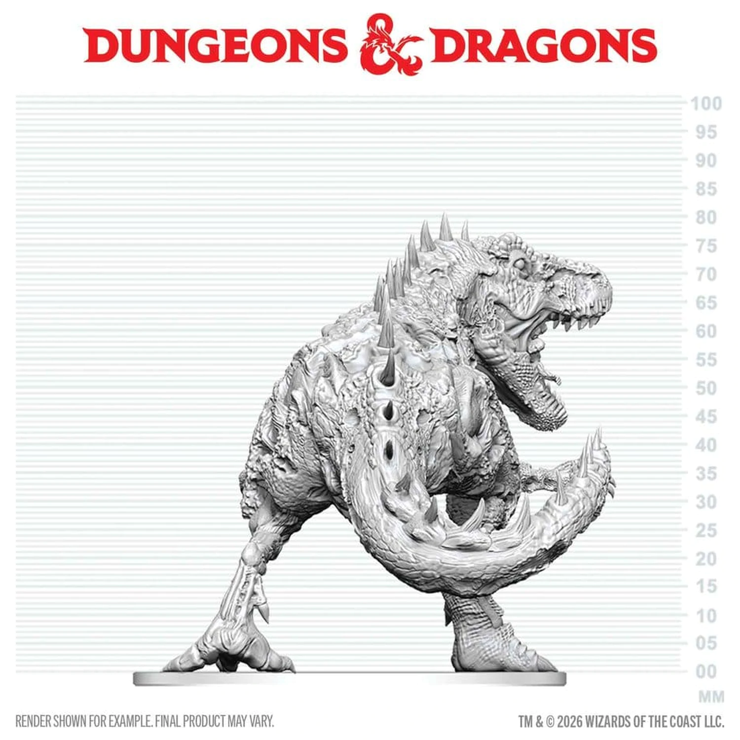 Dungeons & Dragons Nolzur's Marvelous Miniatures Nenabarvená miniatura Tyranosaurus Zombie 20 cm fotografii produktu