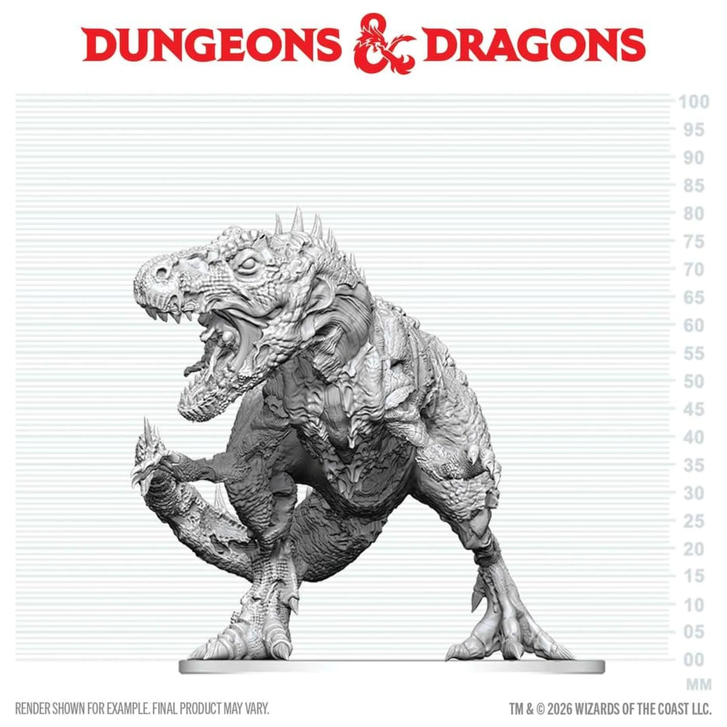 Dungeons & Dragons Nolzur's Marvelous Miniatures Nenabarvená miniatura Tyranosaurus Zombie 20 cm fotografii produktu