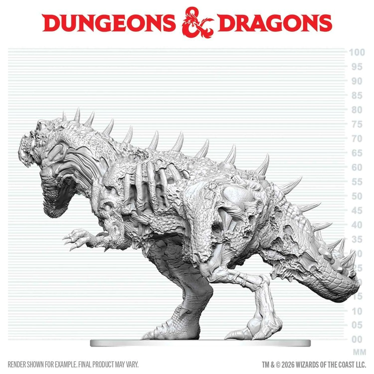 Dungeons & Dragons Nolzur's Marvelous Miniatures Nenabarvená miniatura Tyranosaurus Zombie 20 cm fotografii produktu