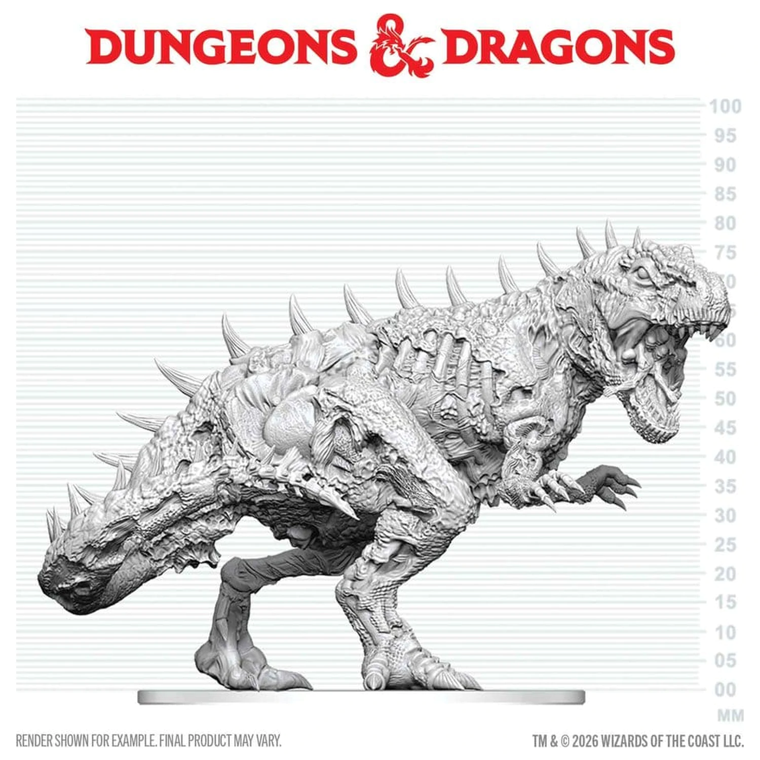 Dungeons & Dragons Nolzur's Marvelous Miniatures Nenabarvená miniatura Tyranosaurus Zombie 20 cm fotografii produktu