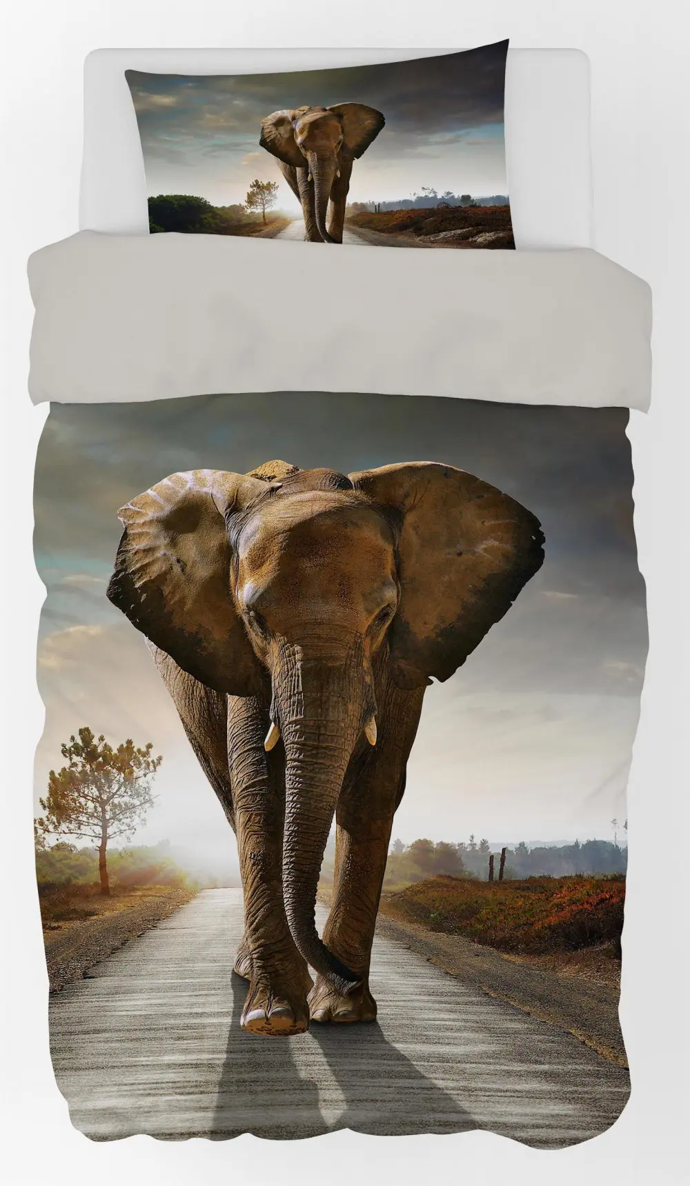 Povlečení na přikrývku Slon 140x200 cm, 70x90 cm fotografii produktu