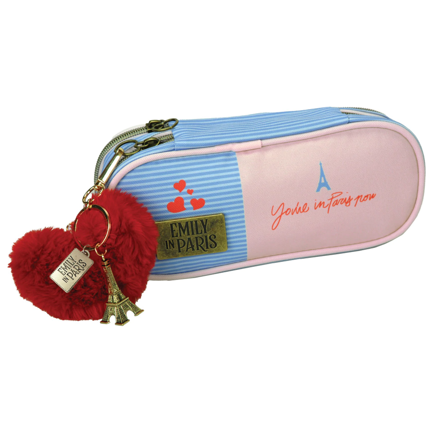 Emily in Paris Srdce 3 přihrádkový penál 23.5 cm s ornamentem fotografii produktu
