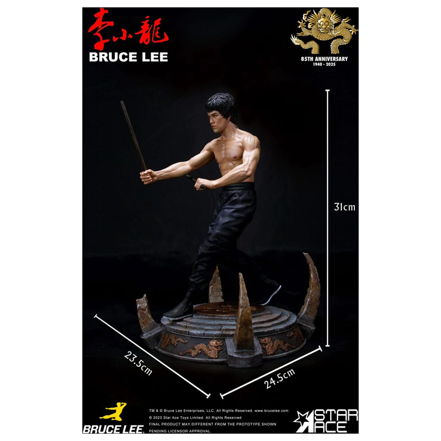 Enter the Dragon Movie Socha 1/6 Bruce Lee Kali Sticks Fight Normal Basement Verze 30 cm fotografii produktu