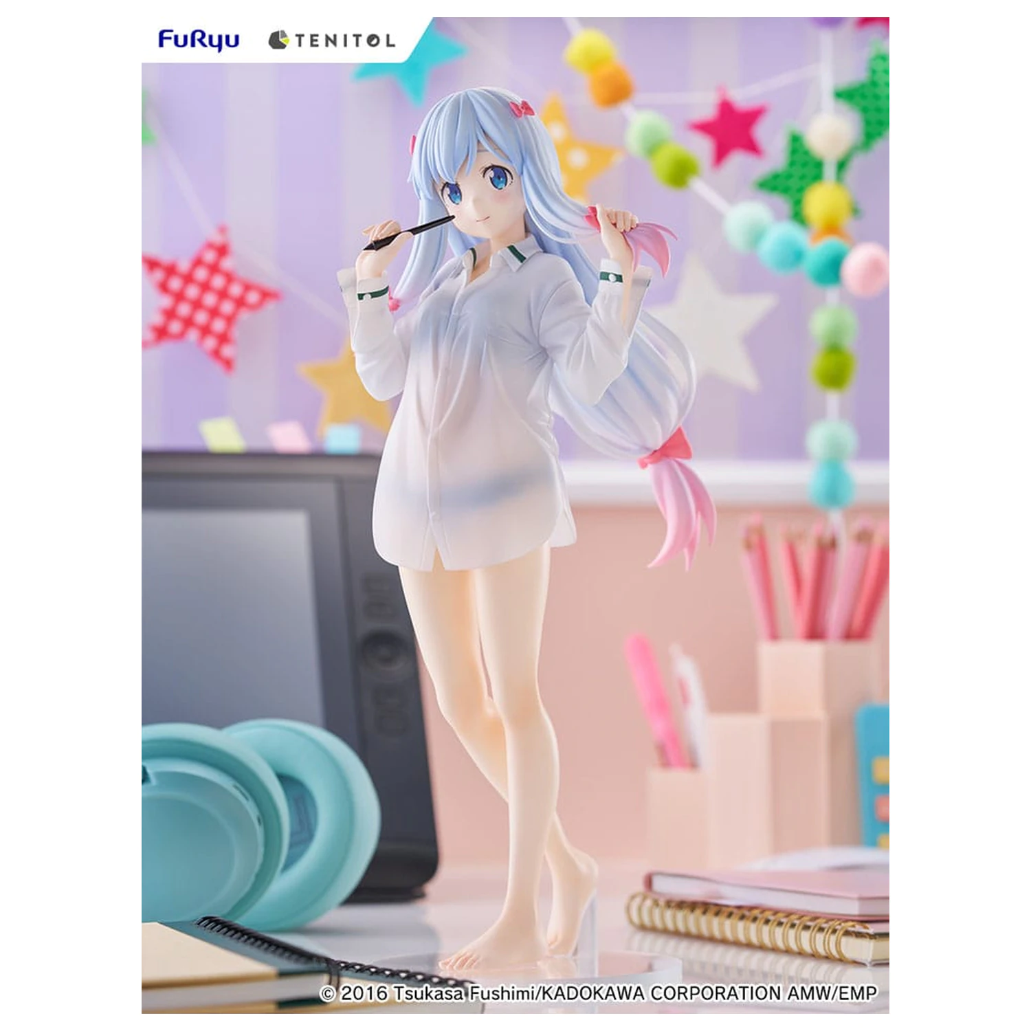 Eromanga Sensei Tenitol Tall PVC socha Sagiri Izumi Shirts Ver. 30 cm fotografii produktu