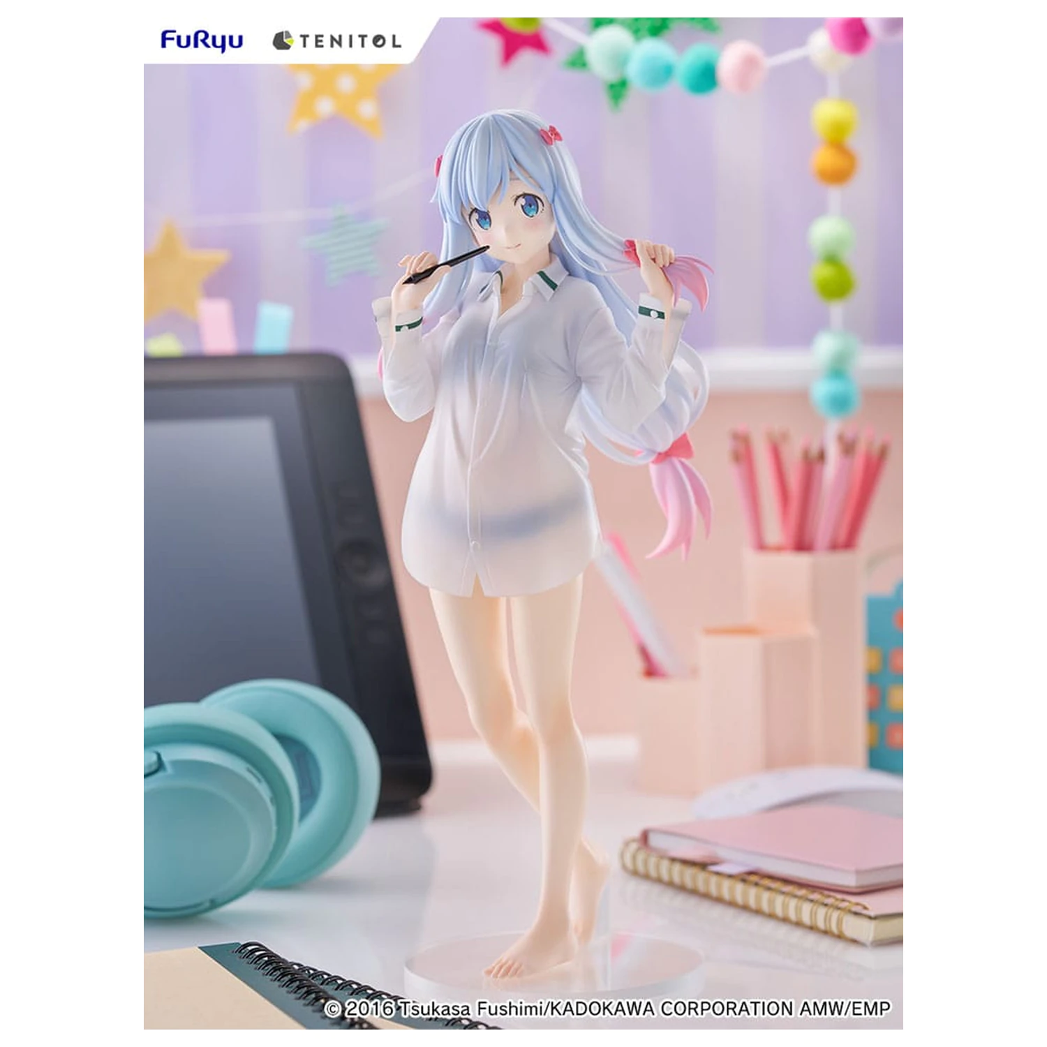 Eromanga Sensei Tenitol Tall PVC socha Sagiri Izumi Shirts Ver. 30 cm fotografii produktu