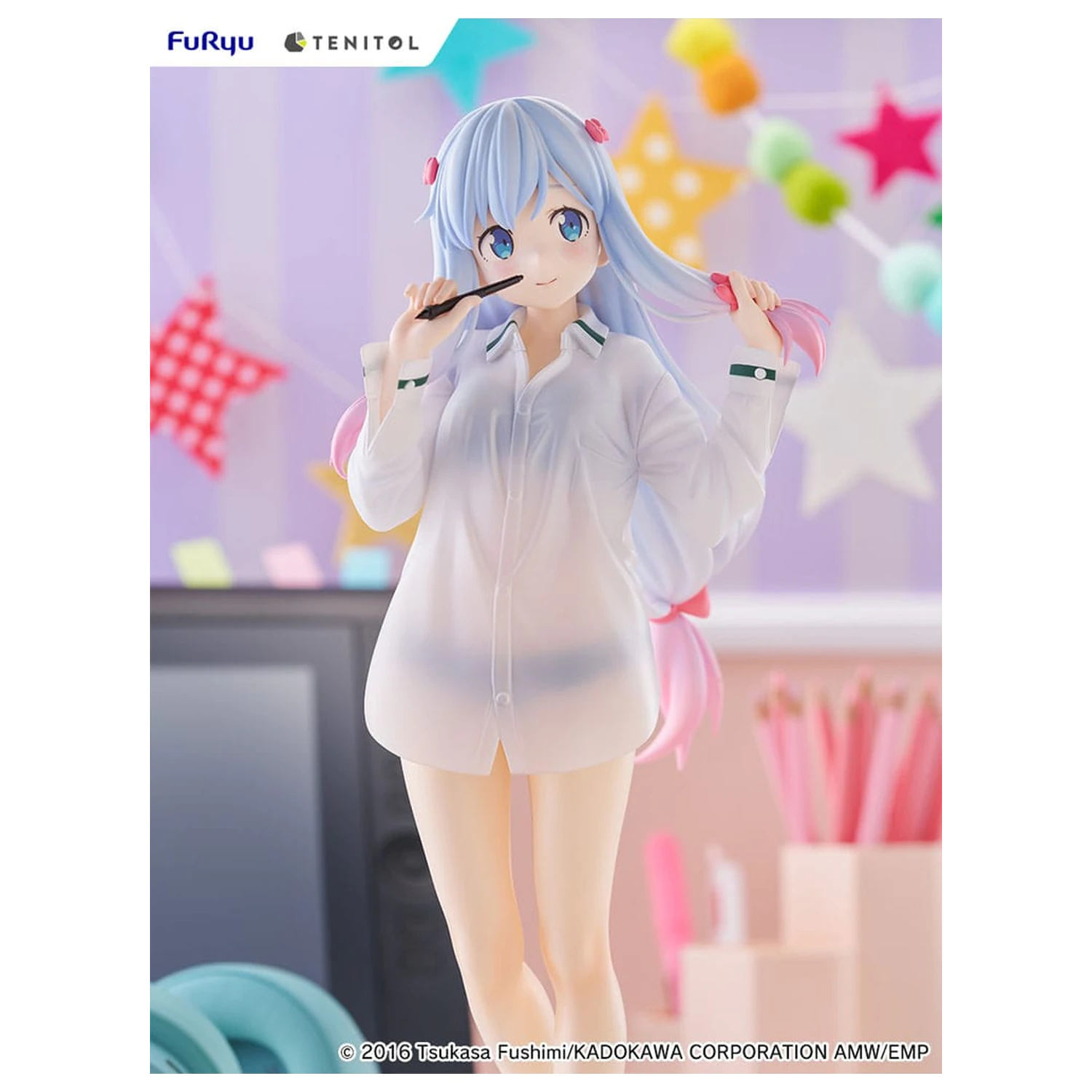 Eromanga Sensei Tenitol Tall PVC socha Sagiri Izumi Shirts Ver. 30 cm fotografii produktu