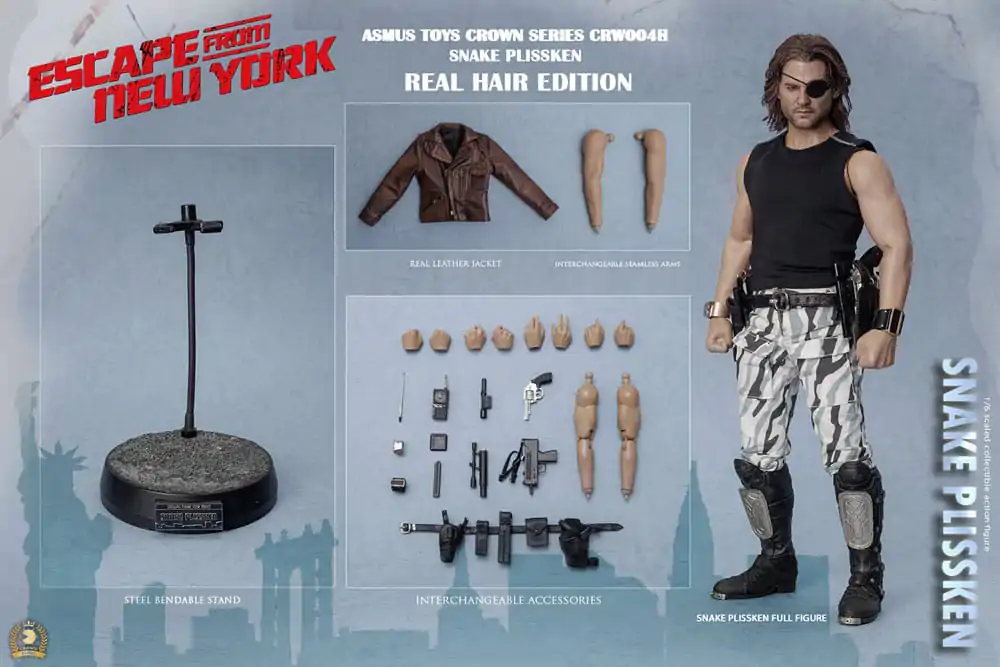 Escape from New York Crown Series akční figurka 1/6 Snake Plissken (Real Hair Version) 30 cm fotografii produktu