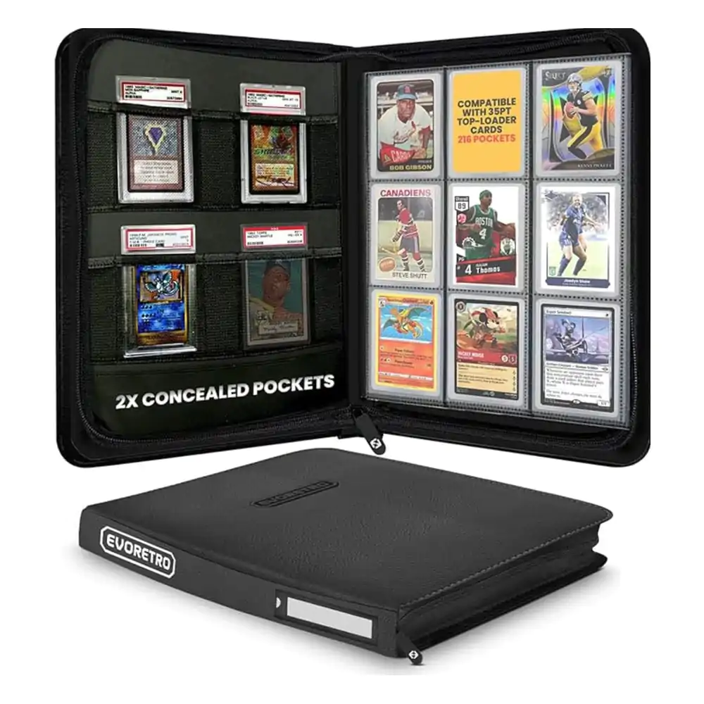 Evoretro Shield+ Topload Binder na karty, 216 karet, černý fotografii produktu