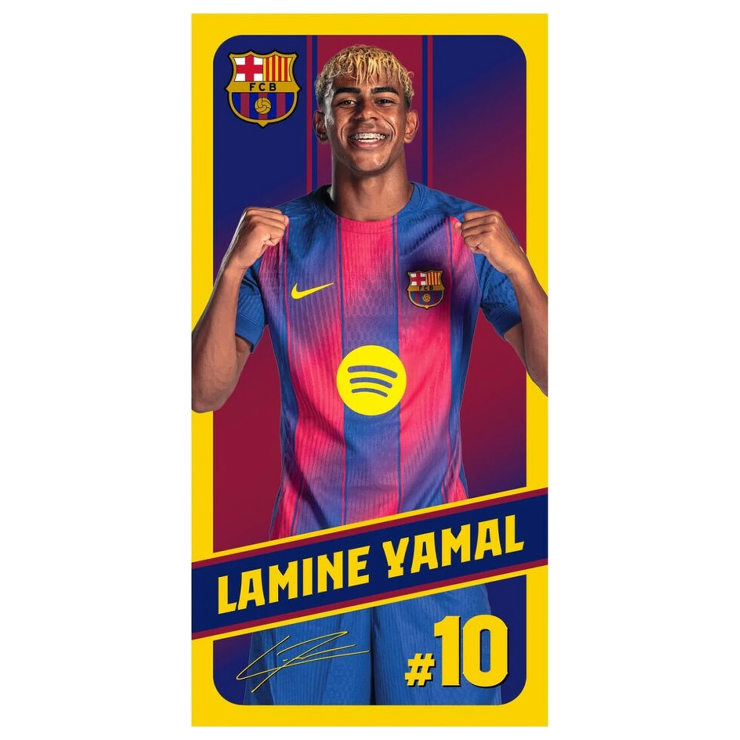F.C Barcelona Lamine Yamal plážový ručník z mikrovlákna fotografii produktu