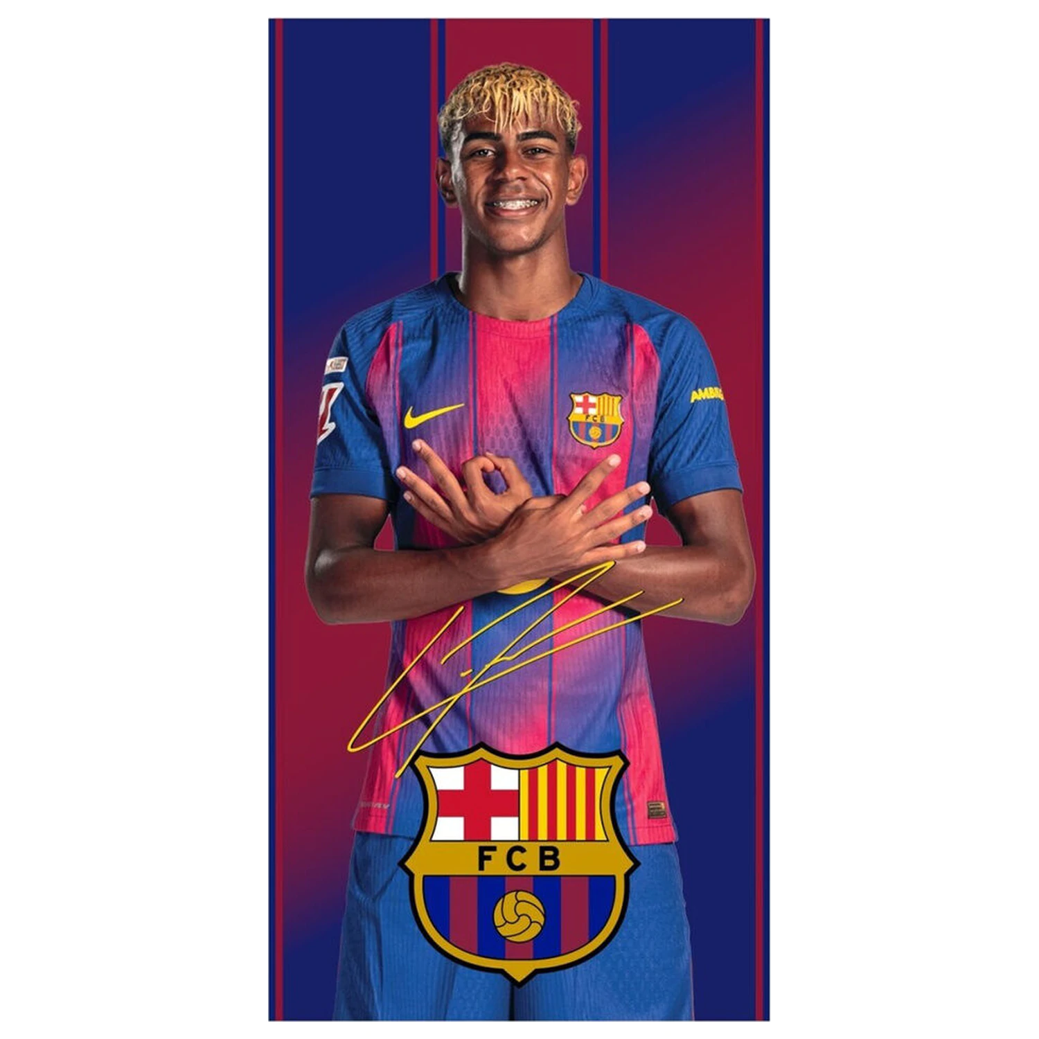 F.C Barcelona Lamine Yamal plážový ručník z mikrovlákna fotografii produktu