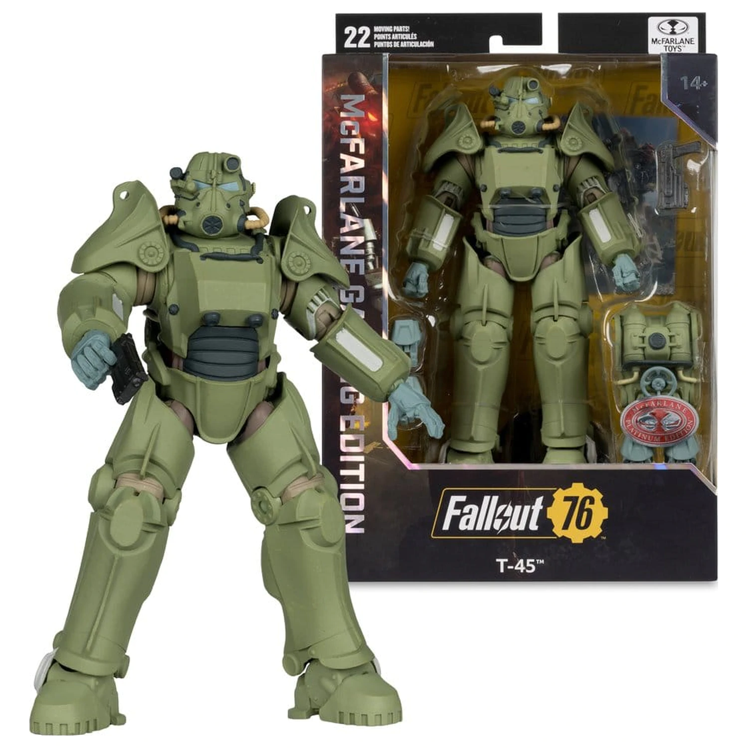 Fallout 76 herní edice akční figurka T-45 Military Armor (Red Platinum Edition) 20 cm fotografii produktu