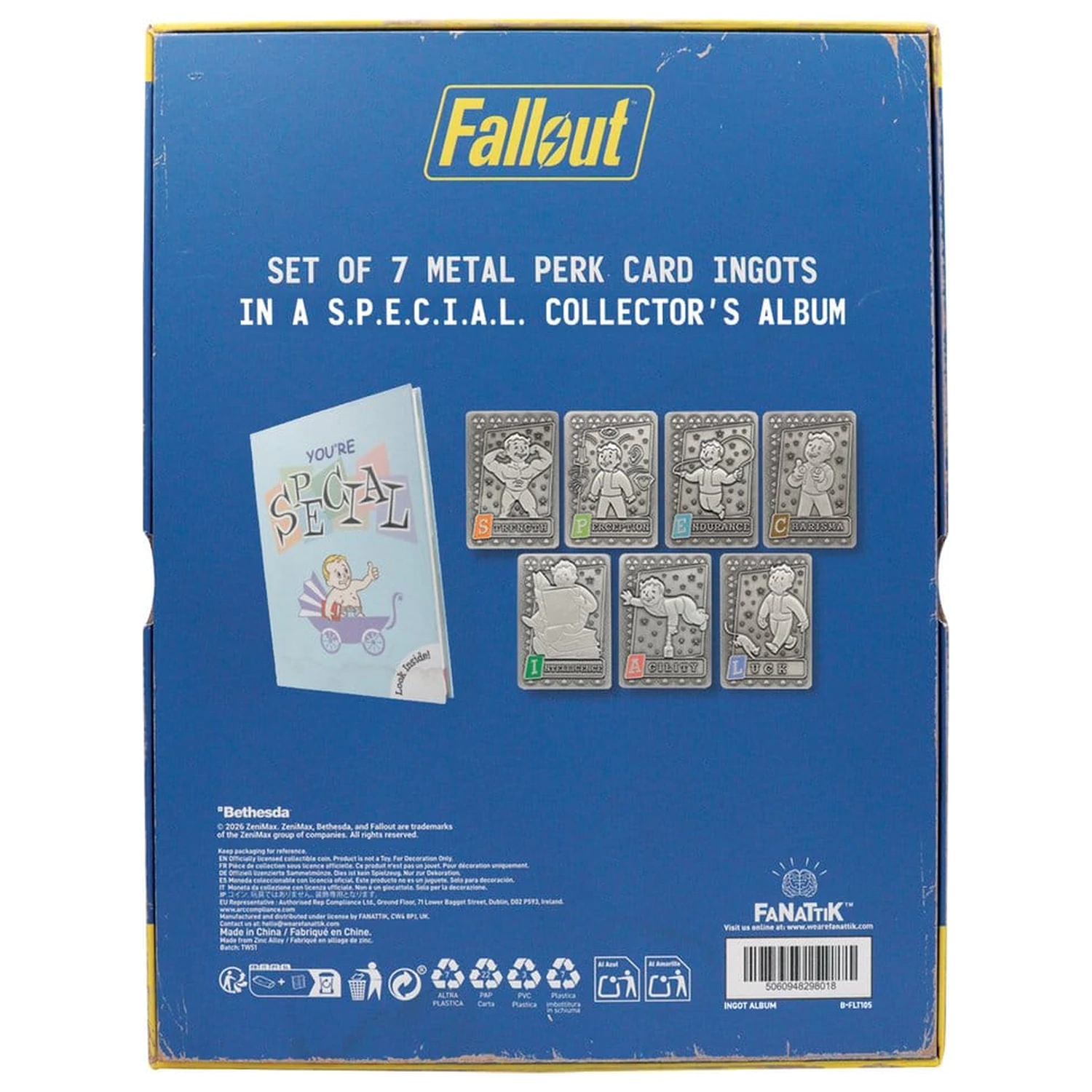 Fallout Ingots s albem S.P.E.C.I.A.L. Perk Card sběratelské album fotografii produktu