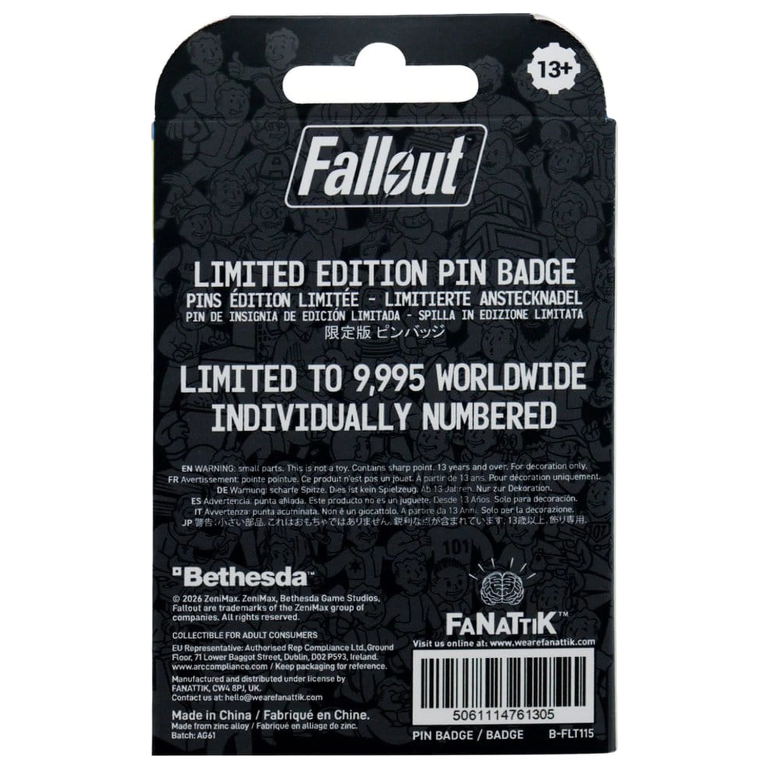Fallout Pin Badge Vault Door 111 Limited Edition Hinged fotografii produktu