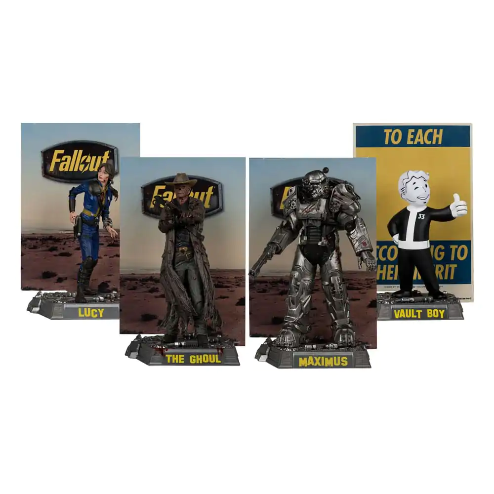 Fallout Movie Maniacs PVC Soška 4-Pack Lucy, Maximus, The Ghoul & Vault Boy 15 cm fotografii produktu