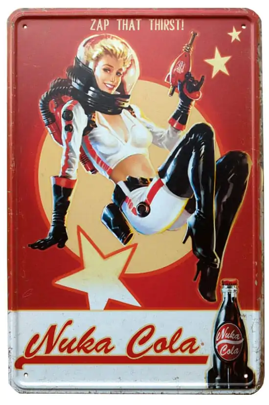 Fallout Kovová cedule Nuka Cola Girl fotografii produktu