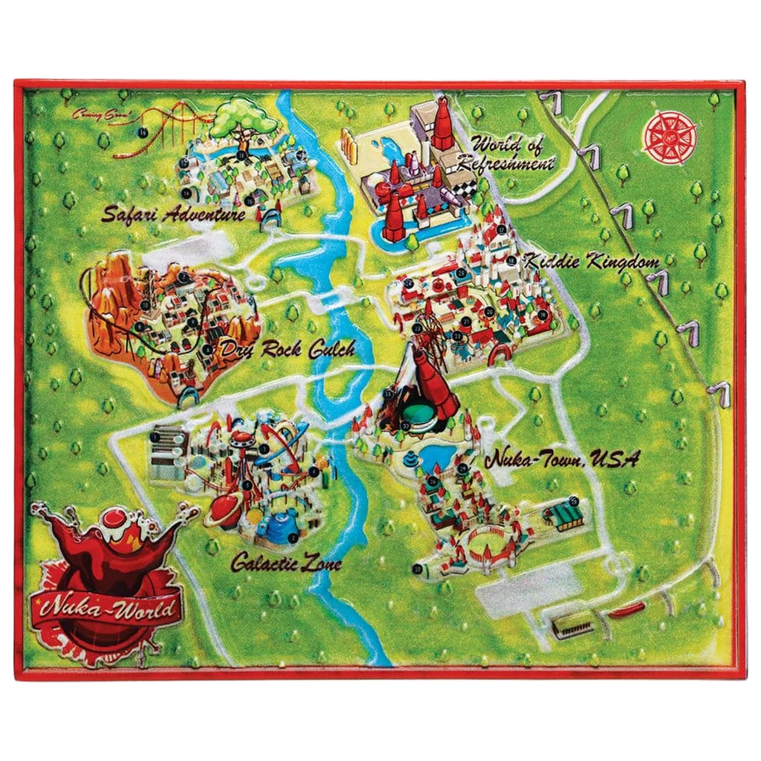 Fallout Replika Kovová Mapa Nuka-World Limitovaná Edice 16 x 13 cm fotografii produktu