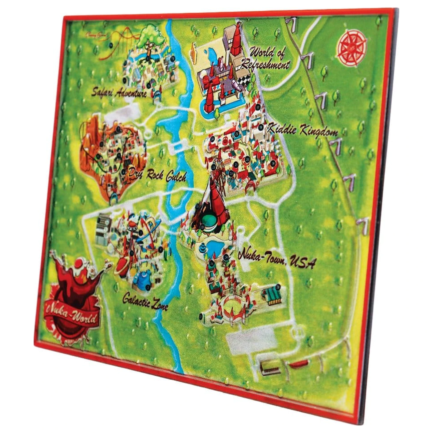 Fallout Replika Kovová Mapa Nuka-World Limitovaná Edice 16 x 13 cm fotografii produktu