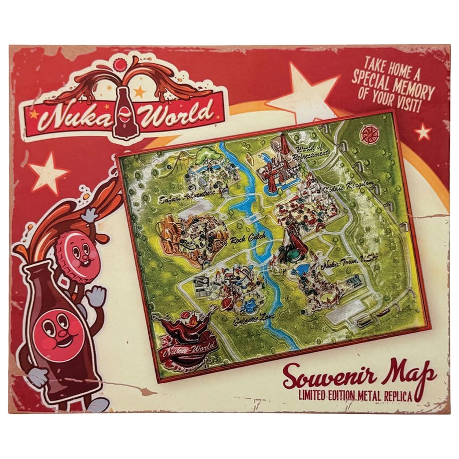 Fallout Replika Kovová Mapa Nuka-World Limitovaná Edice 16 x 13 cm fotografii produktu