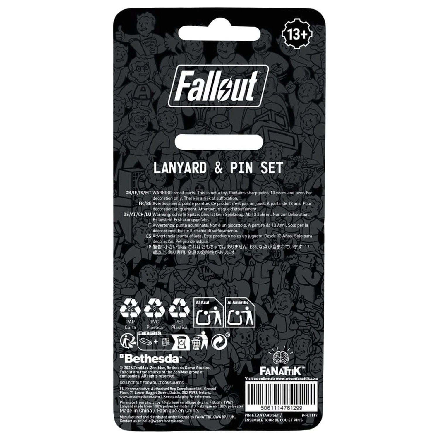 Fallout Vault-Tec Overseer šňůrka na krk a sada odznáčku s připínáčkem fotografii produktu