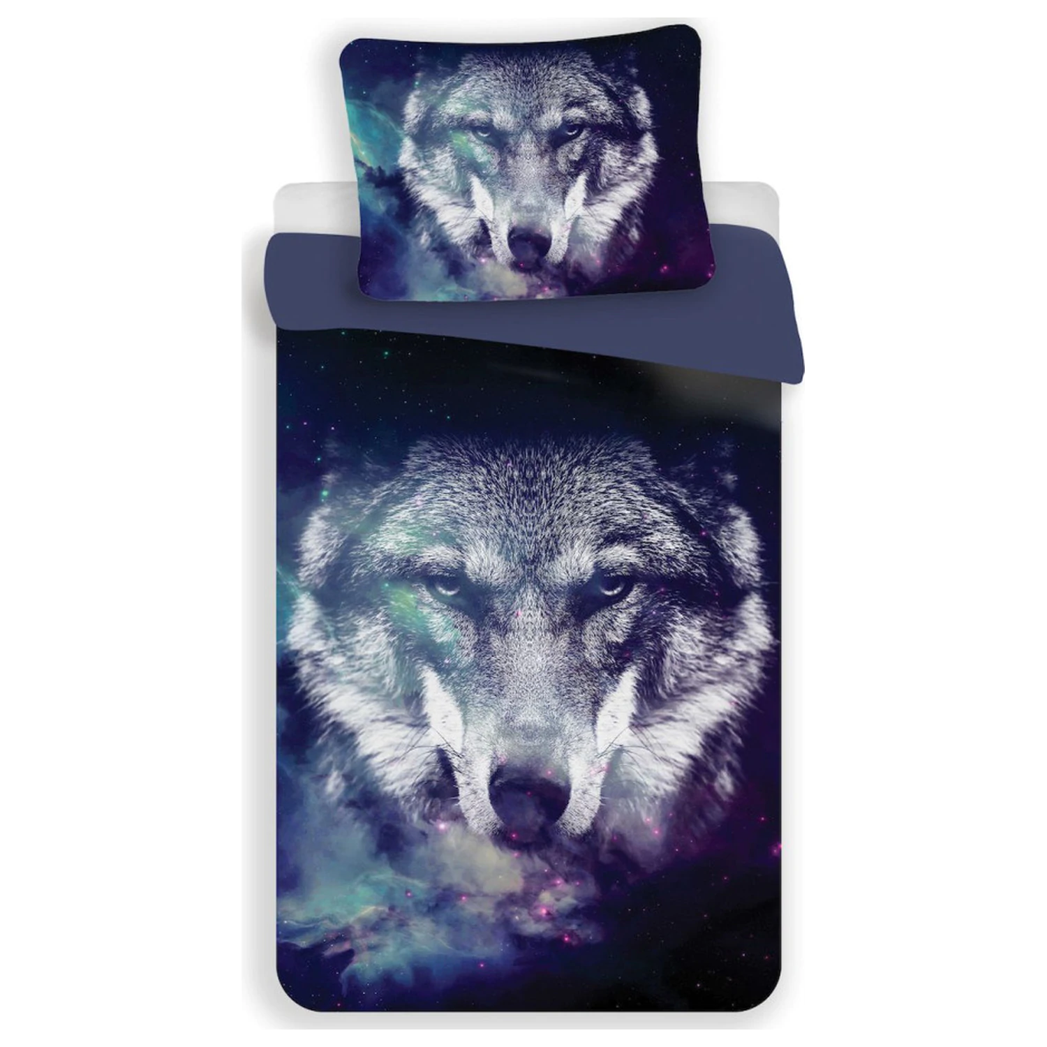 Wolf Blue mikrovláknový povlak na přikrývku fotografii produktu