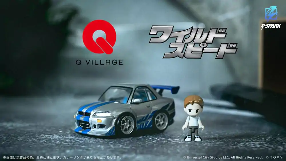 Fast & Furious Q-Village Vozidlo s minifigurkou Nissan Skyline GT-R (R34) 9 cm fotografii produktu