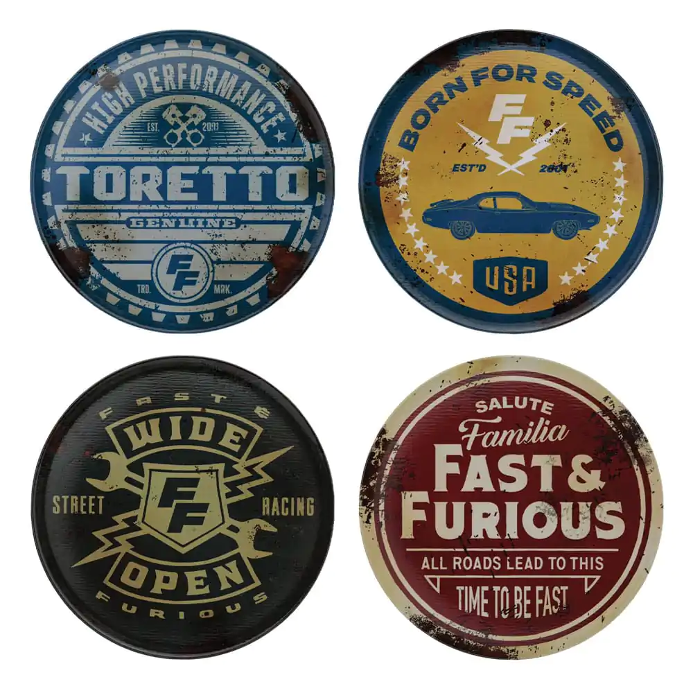 Fast & Furious podtácky sada 4 kusů Vintage Style fotografii produktu