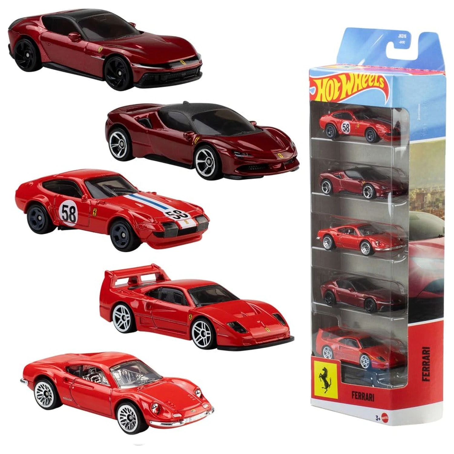 Ferrari Hot Wheels Die-Cast vozidlo 5-balení 1/64 fotografii produktu