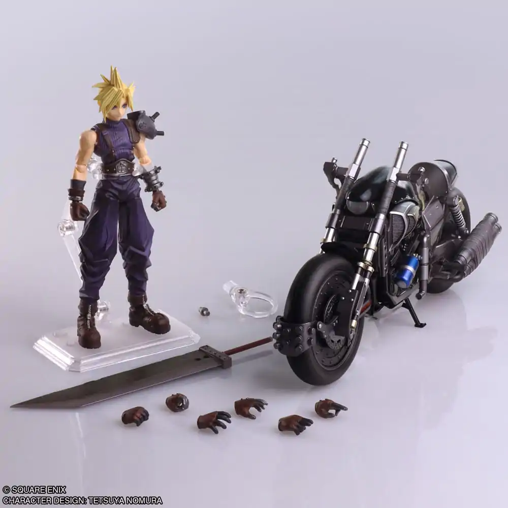 Final Fantasy VII Bring Arts akční figurka a vozidlo Cloud Strife & Hardy-Daytona 15 cm fotografii produktu