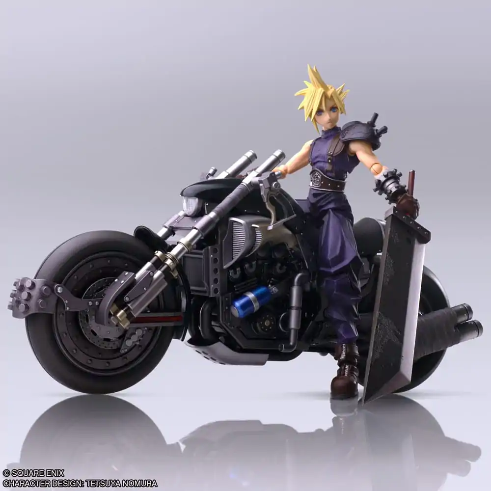 Final Fantasy VII Bring Arts akční figurka a vozidlo Cloud Strife & Hardy-Daytona 15 cm fotografii produktu