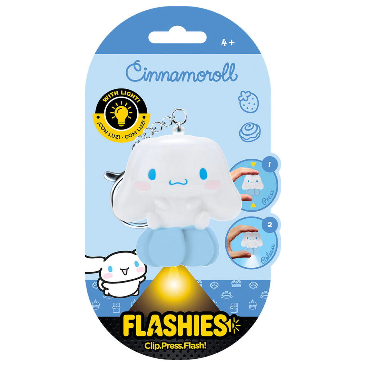 Flashies Hello Kitty Cinnamoroll 3D klíčenka s LED svítilnou fotografii produktu