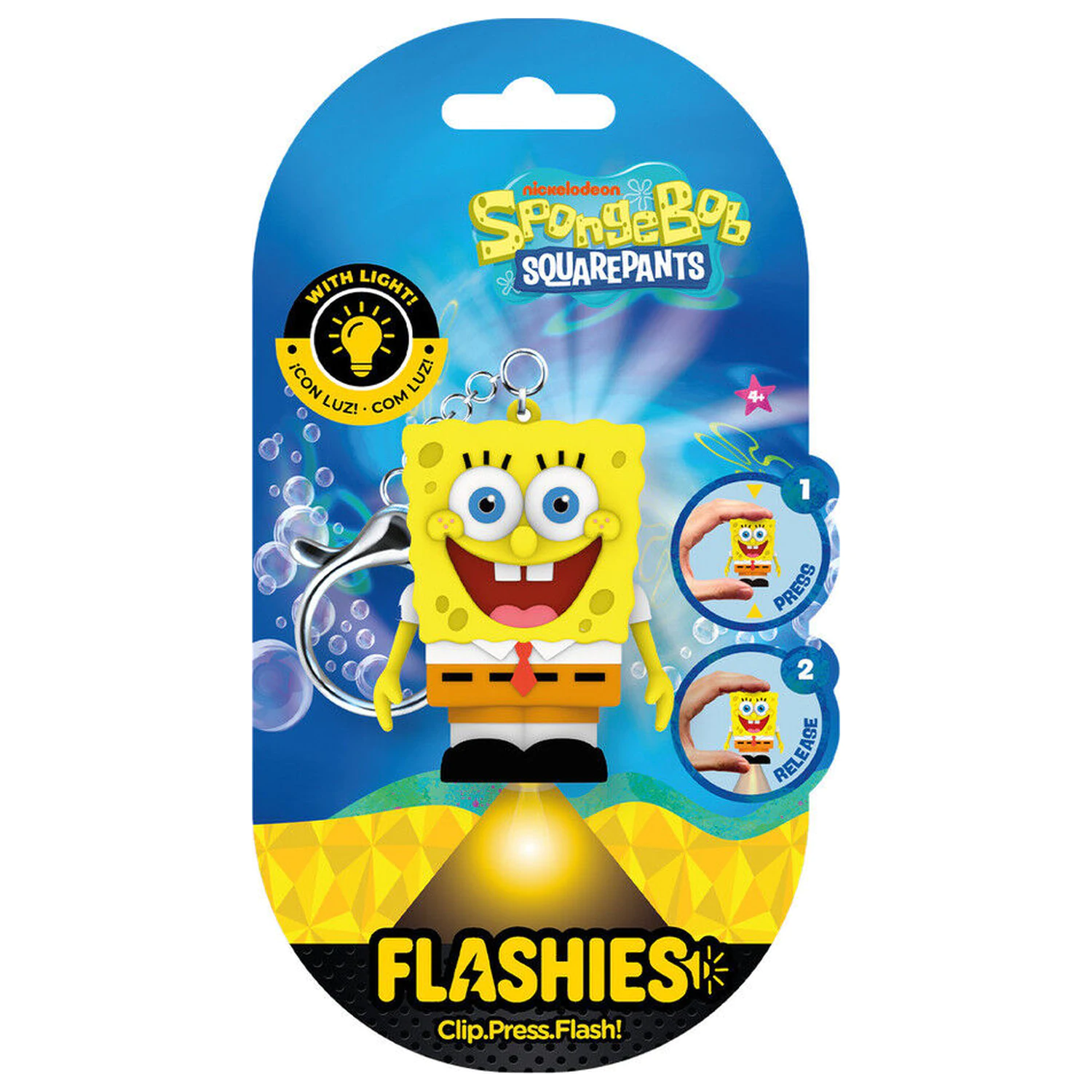 Flashies SpongeBob 3D klíčenka s LED svítilnou fotografii produktu