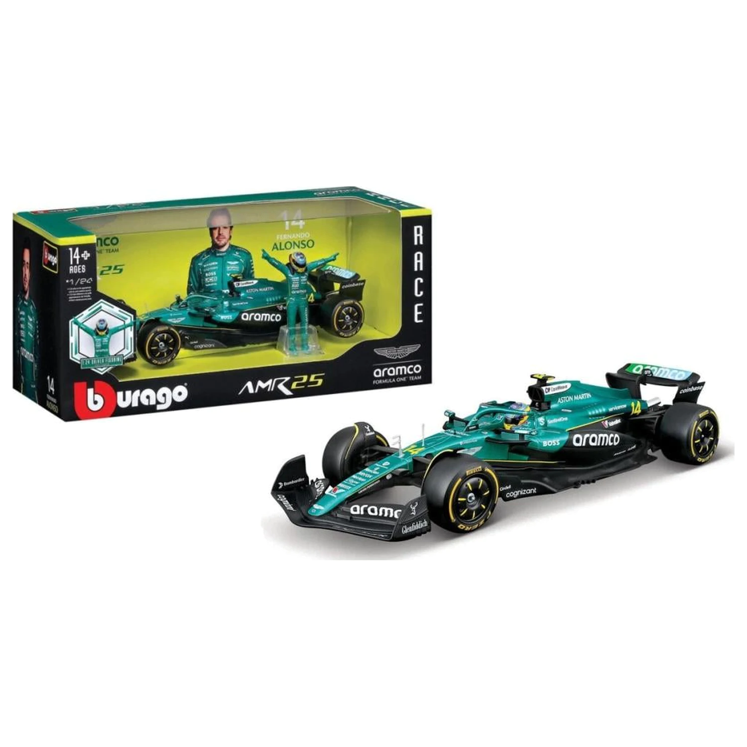 Formula 1 F1 Aston Martin AMR 25 2025 Alonso Die-cast Model 1/24 fotografii produktu