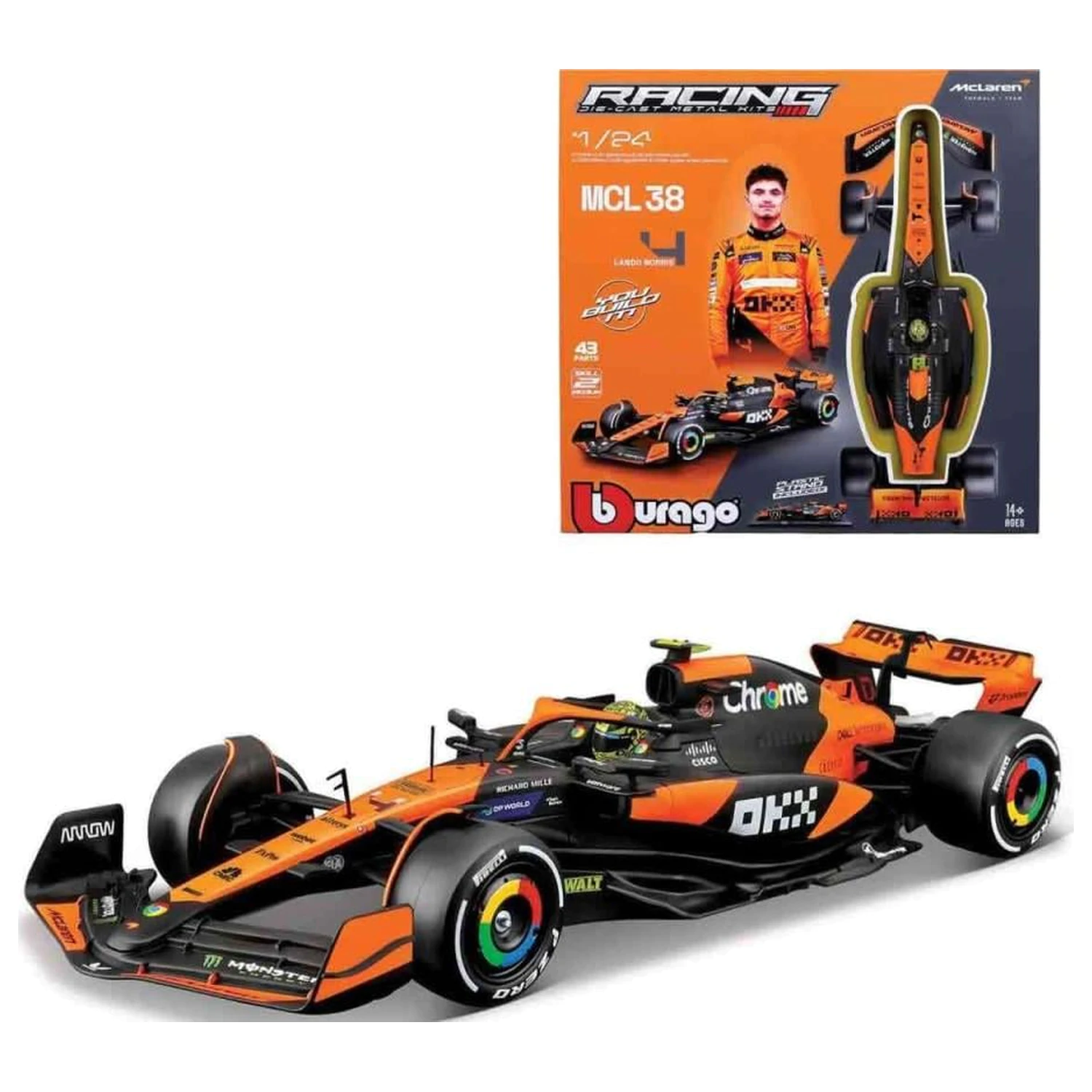 Formula 1 F1 McLaren MCL38 Lando Norris Model Kit 1:24 fotografii produktu
