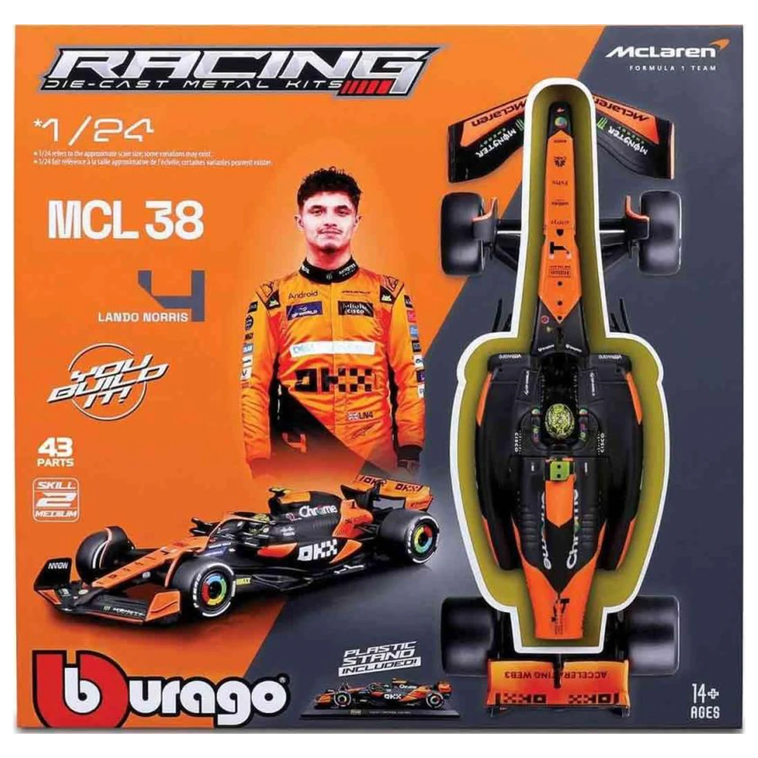 Formula 1 F1 McLaren MCL38 Lando Norris Model Kit 1:24 fotografii produktu