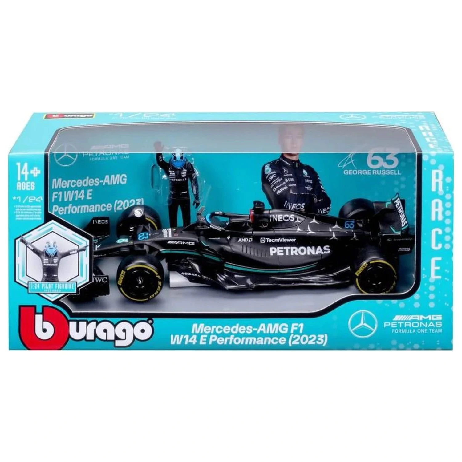 Formula 1 F1 Mercedes W14 E Perf. 2023 Hamilton – Kovový model 1/24 fotografii produktu
